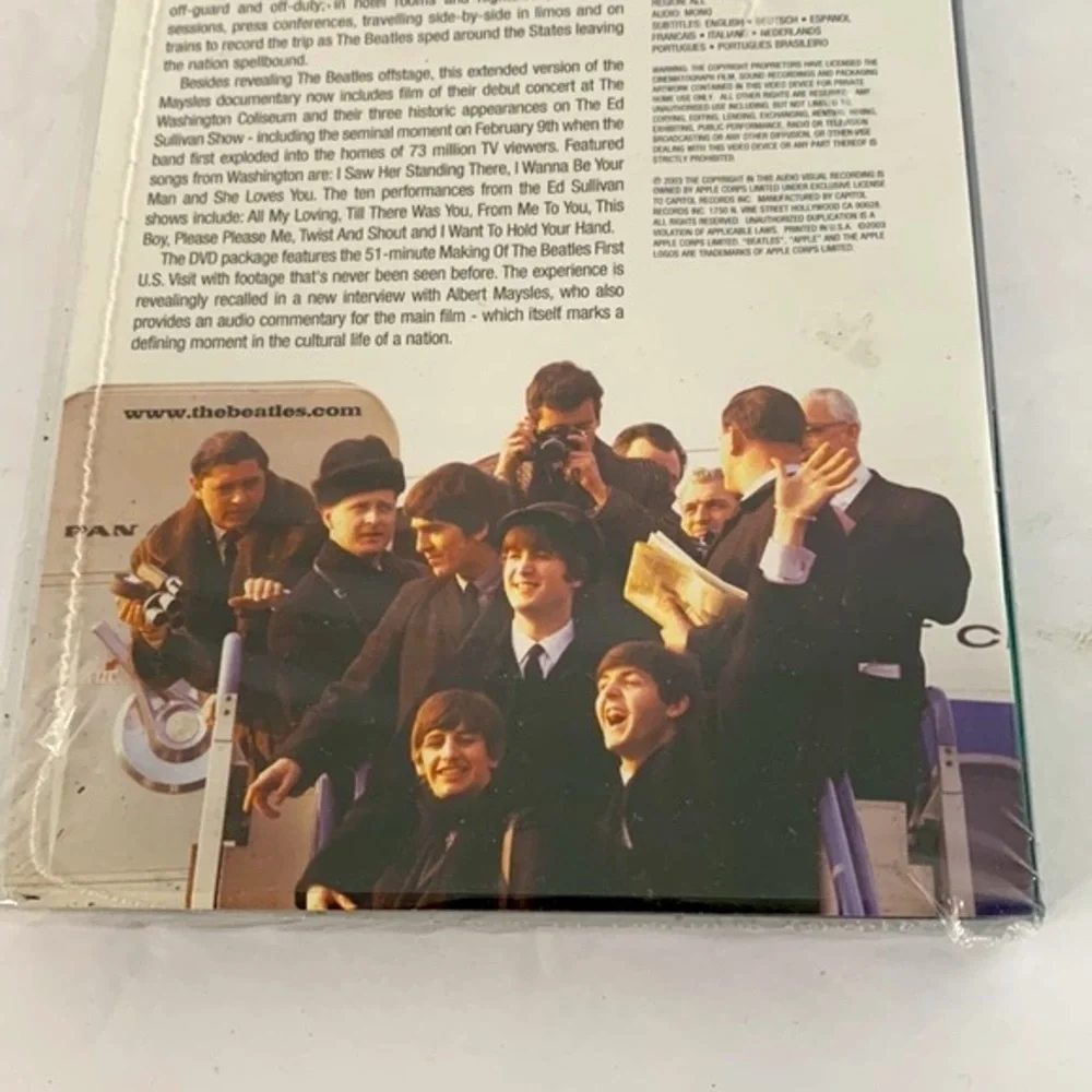 The Beatles NOS Sealed 2003 DVD The First U.S. Visit in 1964 to NY 132 Minutes